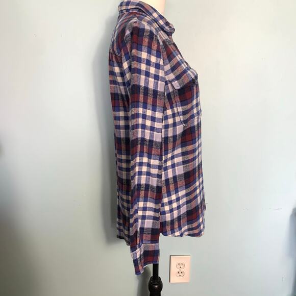 J. Crew Blue and Red Plaid Button Down Size 6 - Picture 5 of 8